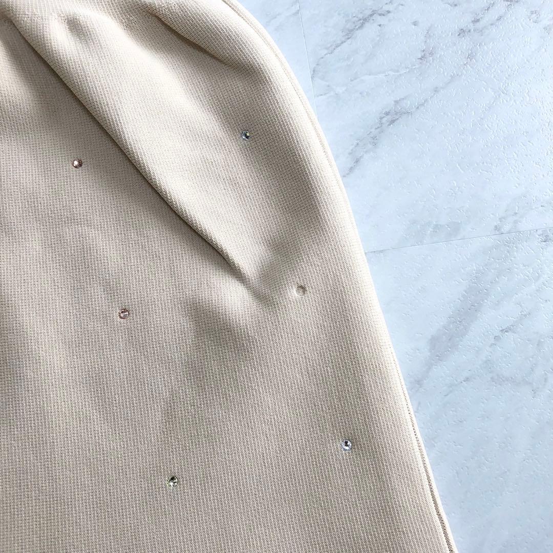 未使用級❤️ユナイテッドアローズ　マルチビジュー ニットベスト　ジレ　ベージュ