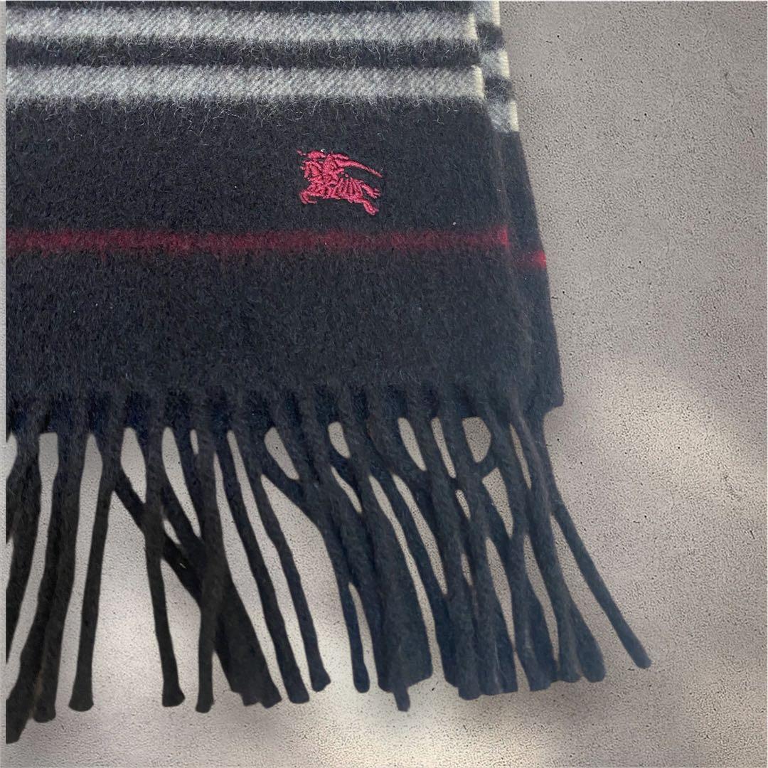 美品✨BURBERRY BLACK LABEL カシミヤ100% マフラー　黒