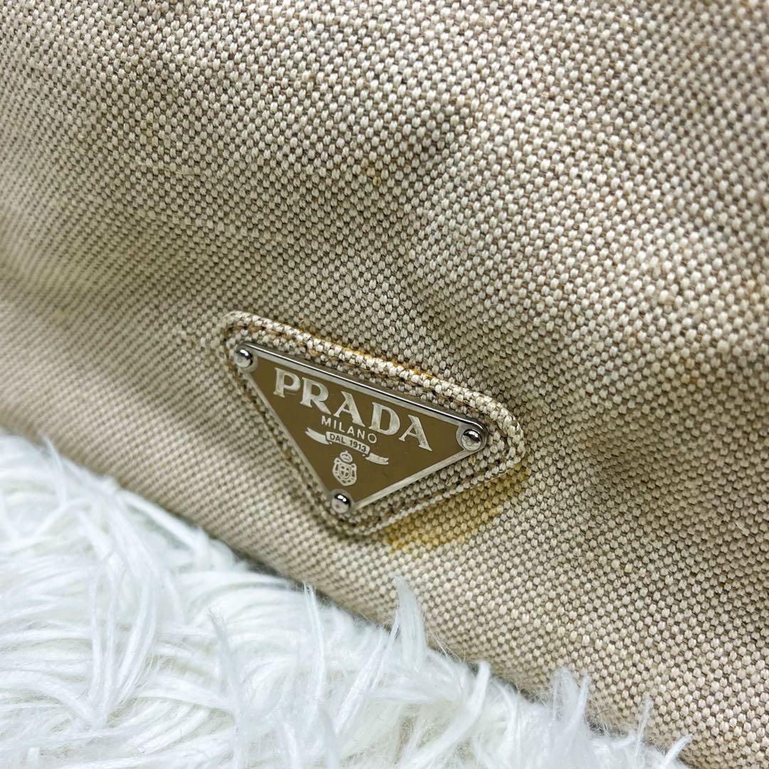 希少 プラダ カナパ フラワーデザイン トートバッグ キャンバス 大容量 A4可