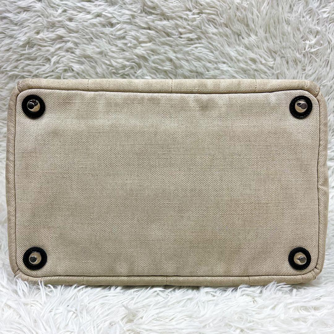 希少 プラダ カナパ フラワーデザイン トートバッグ キャンバス 大容量 A4可