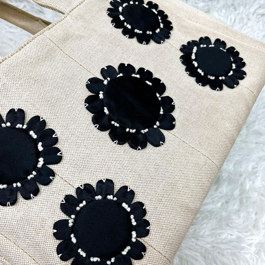 希少 プラダ カナパ フラワーデザイン トートバッグ キャンバス 大容量 A4可