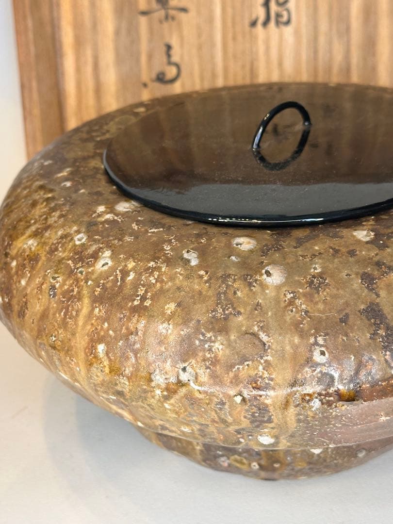 信楽・楽斎作 水指 大尺寸 共箱 茶道具 陶器
