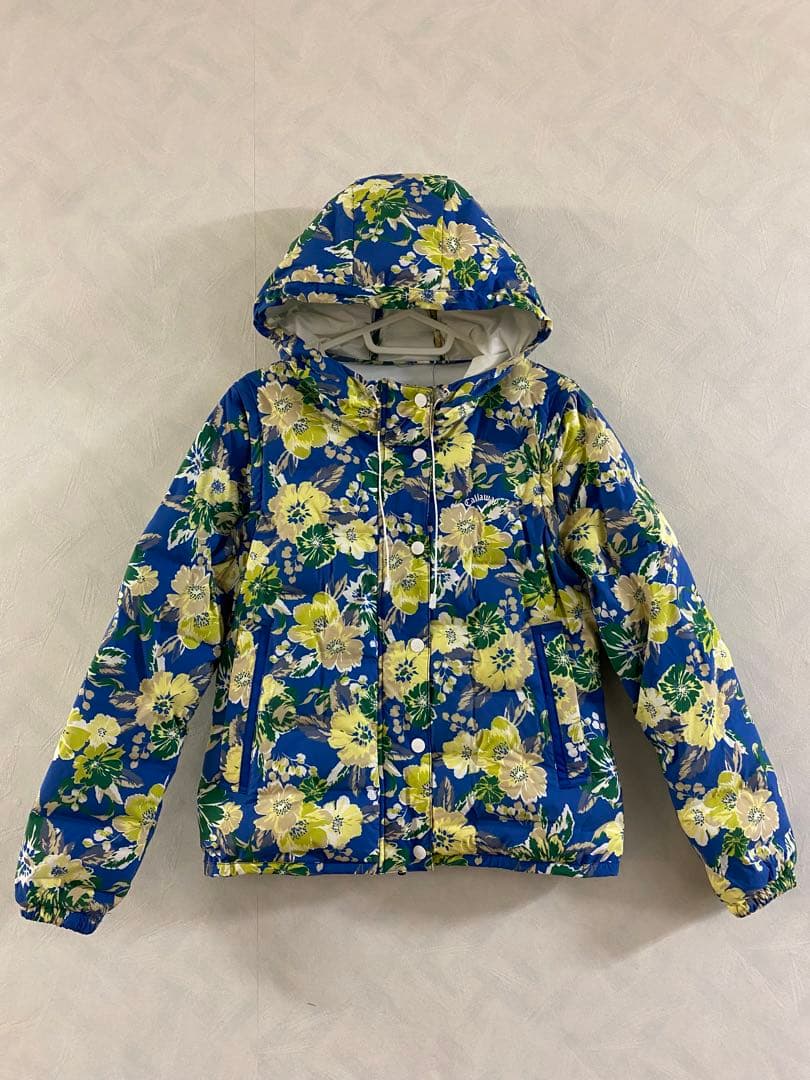美品 Callaway 2wayダウンジャケット S ダブルジップ 花柄 総柄