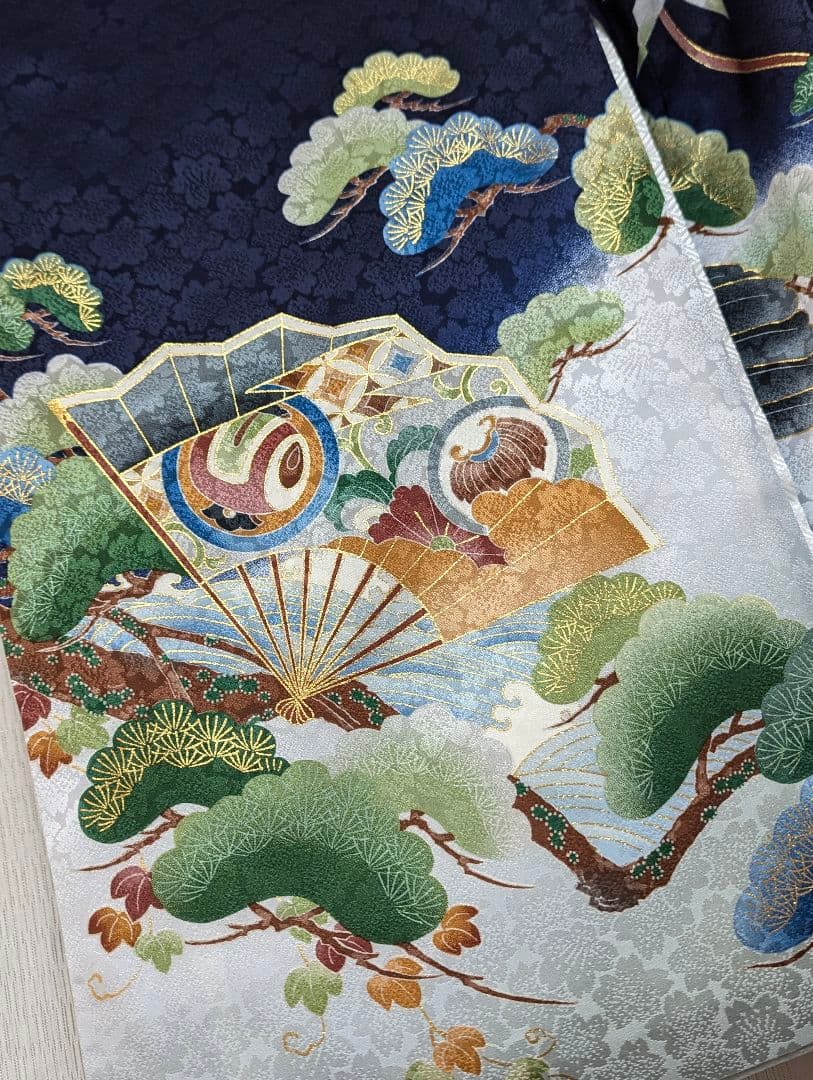 【あや】正絹　男の子お宮参り着物　産着　祝い着　長襦袢・小物付き　七五三