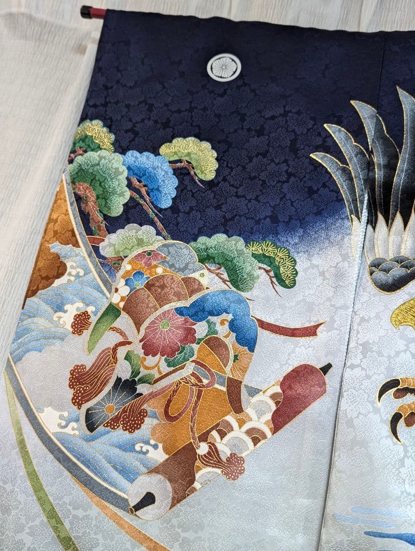 【あや】正絹　男の子お宮参り着物　産着　祝い着　長襦袢・小物付き　七五三