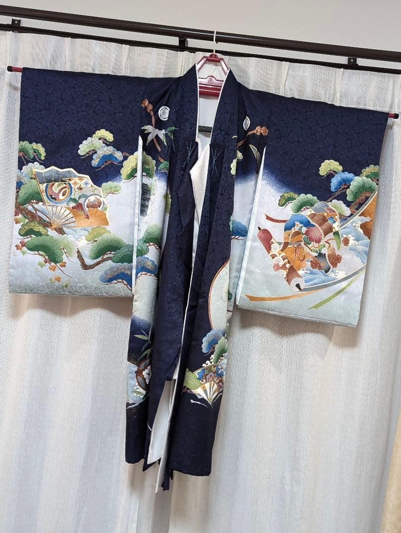 【あや】正絹　男の子お宮参り着物　産着　祝い着　長襦袢・小物付き　七五三