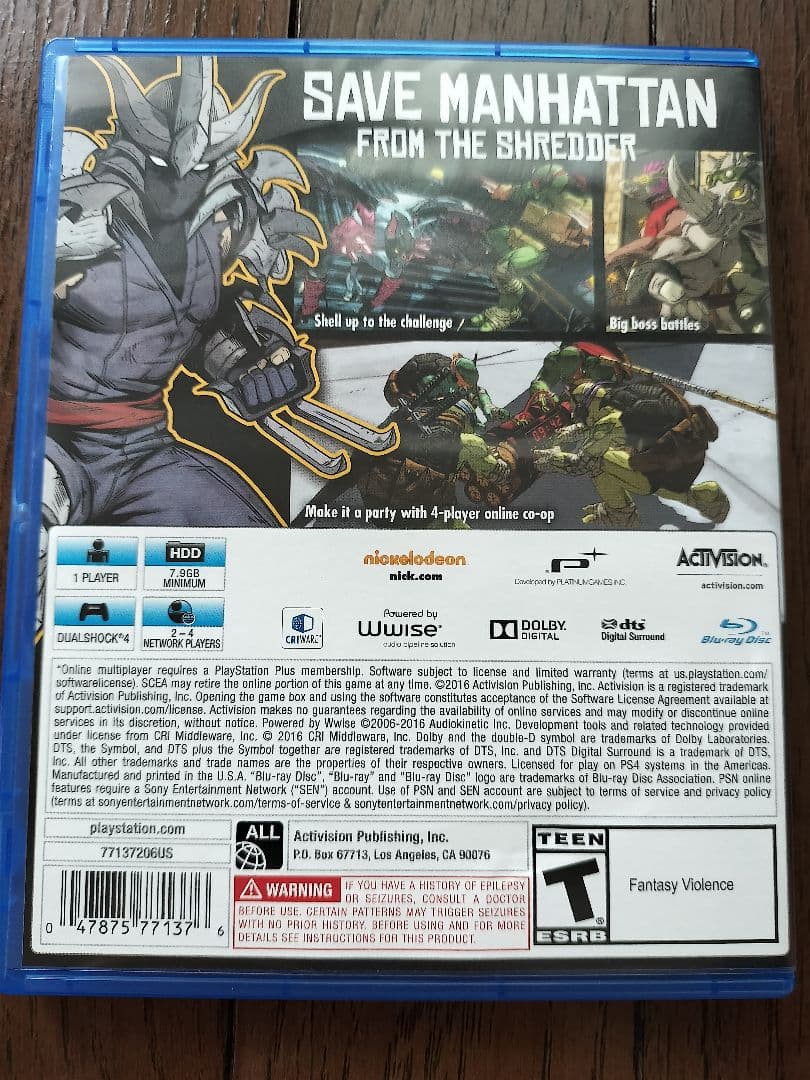 PS4 ミュータントタートルズ Turtles in Manhattan 欧州版