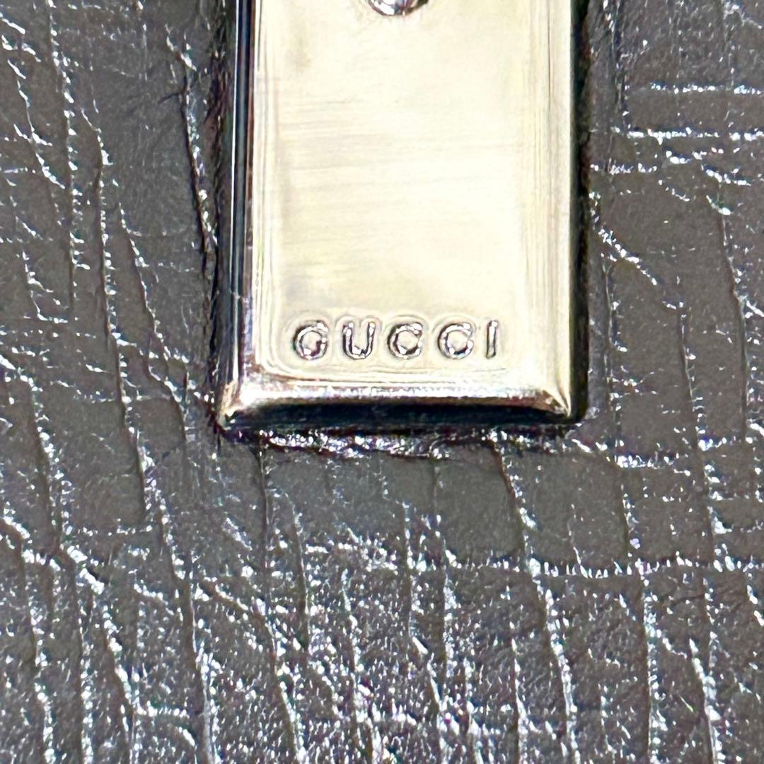 【希少】GUCCI グッチ GG バンブー 2つ折り 財布 キャンバス ブラウン