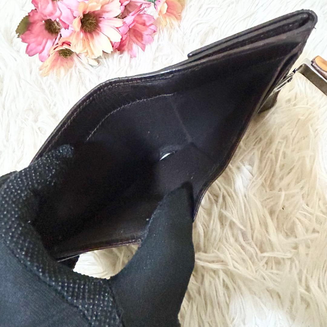 【希少】GUCCI グッチ GG バンブー 2つ折り 財布 キャンバス ブラウン