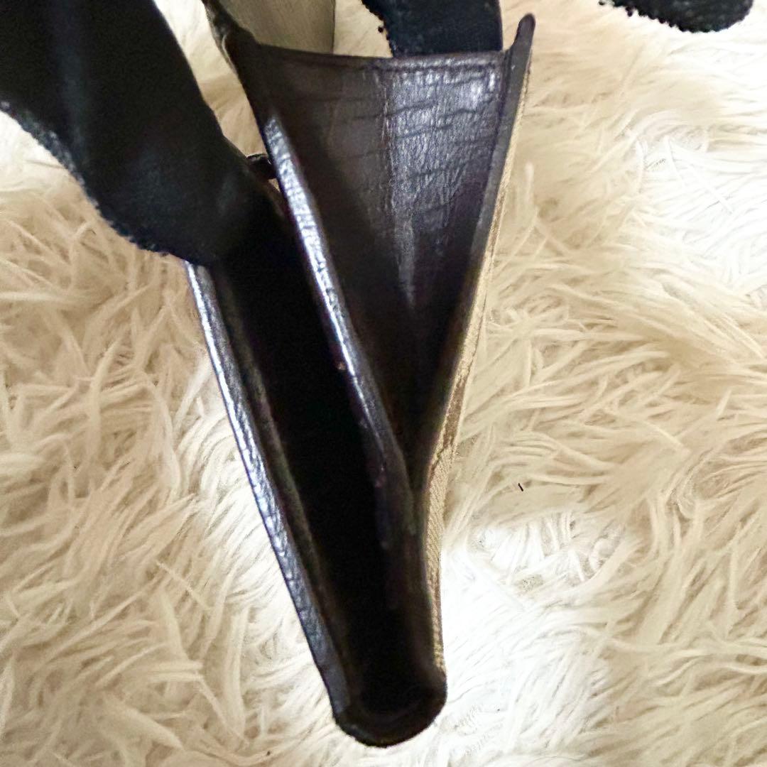 【希少】GUCCI グッチ GG バンブー 2つ折り 財布 キャンバス ブラウン