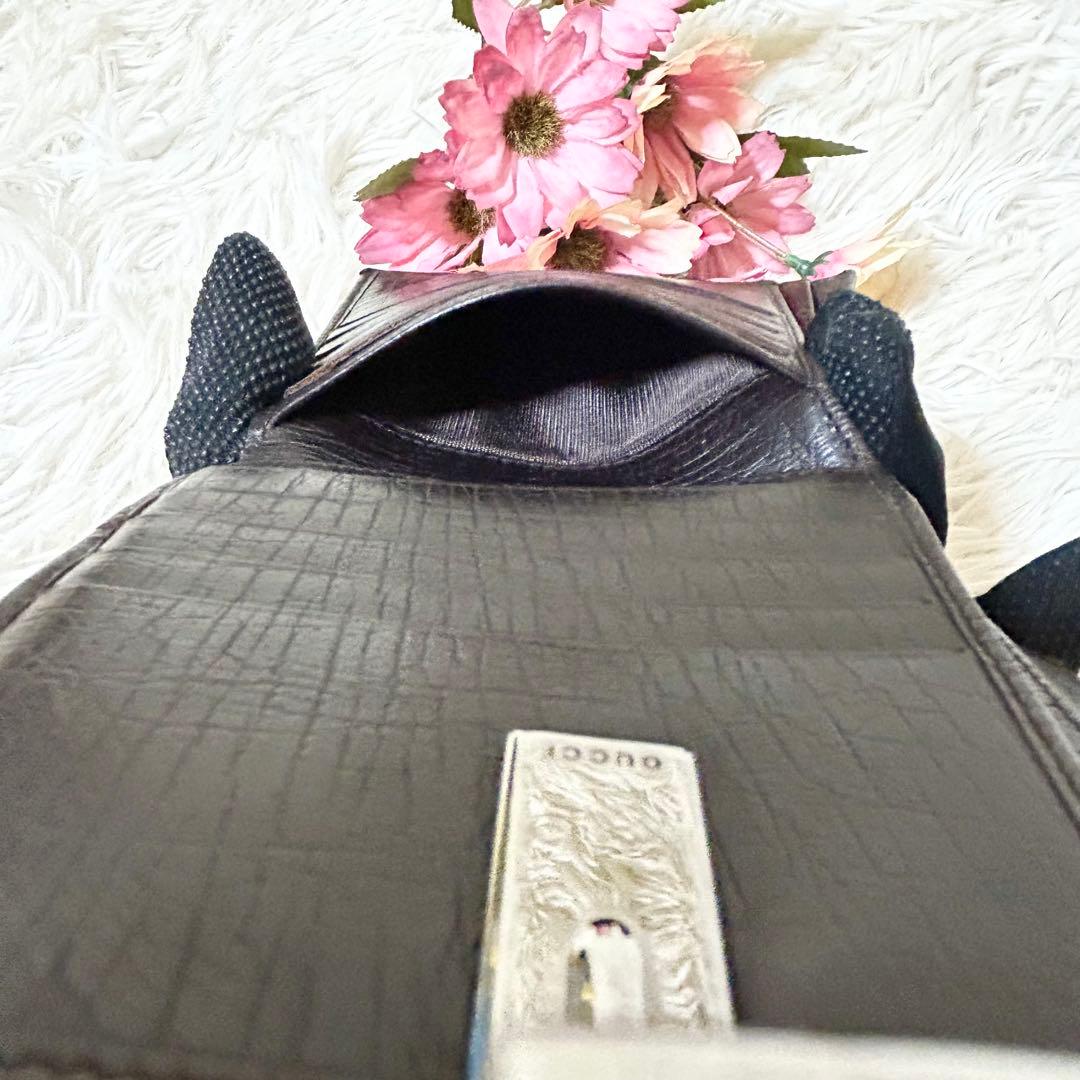 【希少】GUCCI グッチ GG バンブー 2つ折り 財布 キャンバス ブラウン