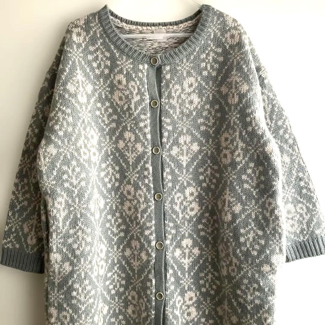 ツハル モチーフ柄 ジャカード ニット コート 新品未使用