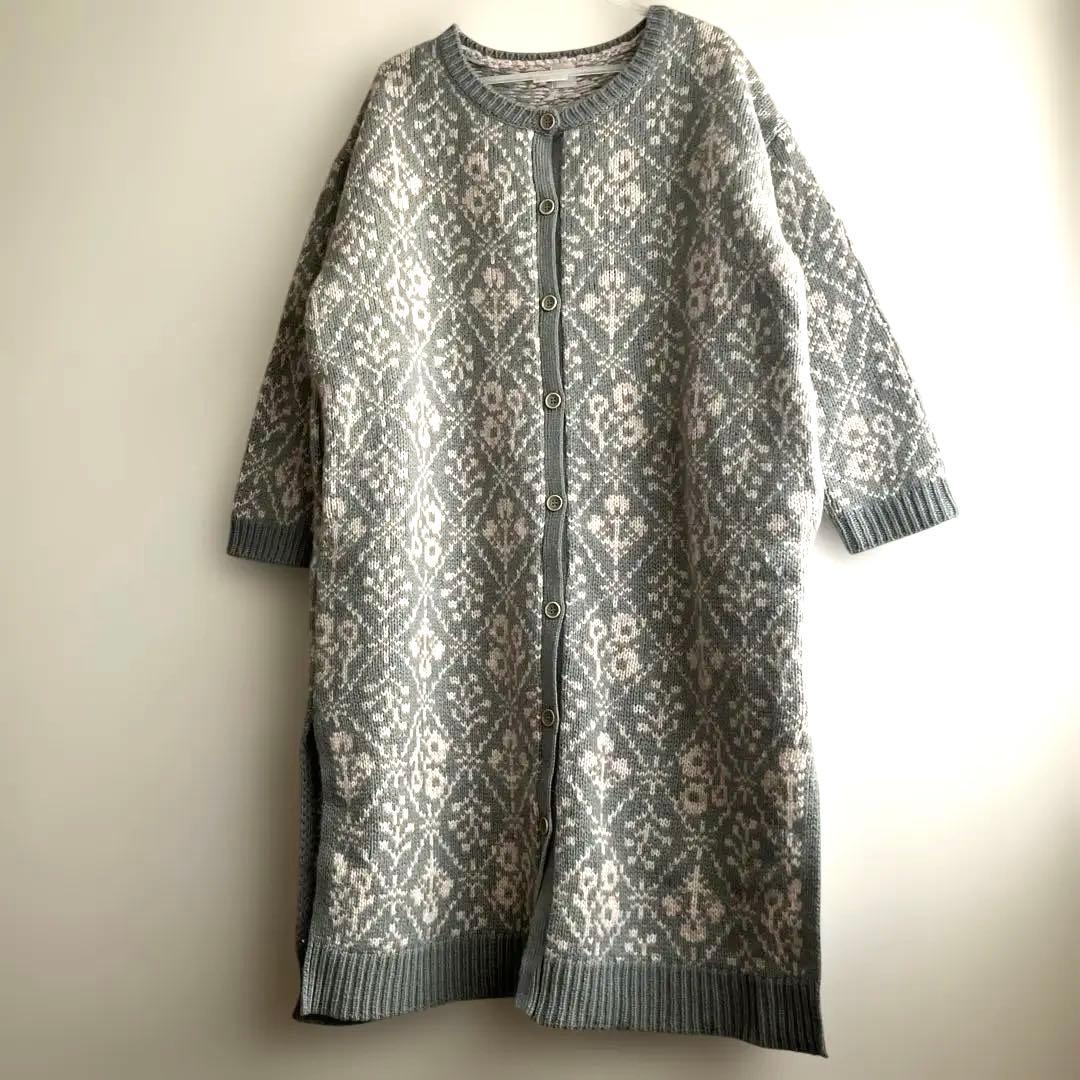 ツハル モチーフ柄 ジャカード ニット コート 新品未使用