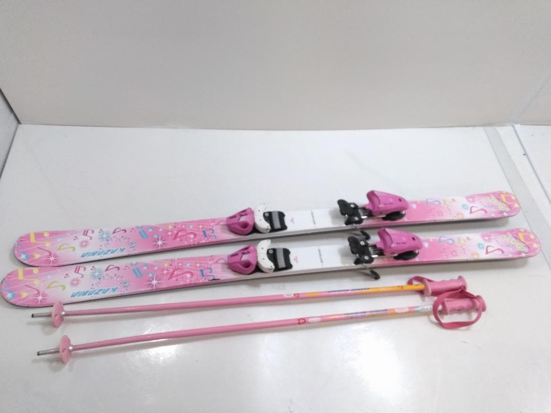 女の子 ジュニアスキー4点セット カザマ 126cm ブーツ 25cm ◇