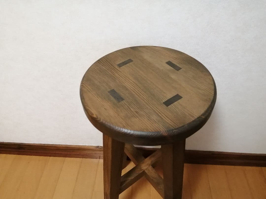 木製スツール　座面幅30cm×高さ52cm　丸椅子　stool