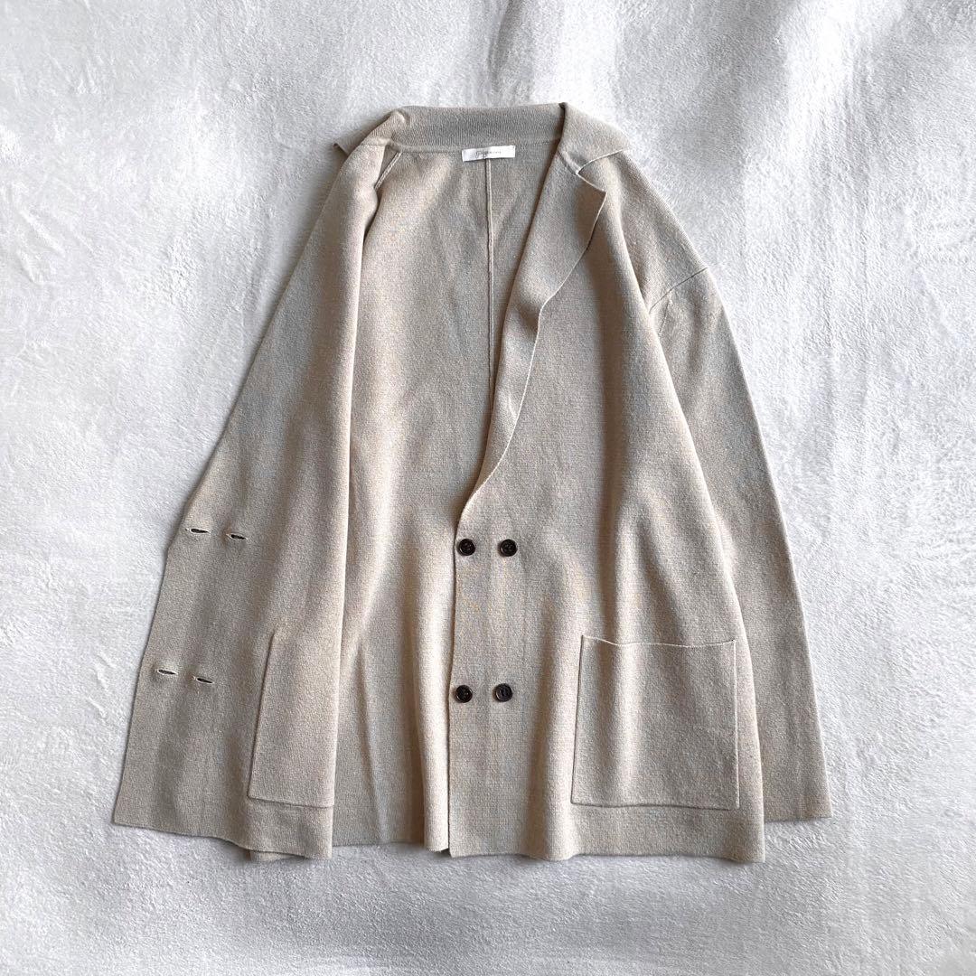 【定価3万✨】Plage カシミヤ混　ミラノリブニットジャケット　近年　ベージュ