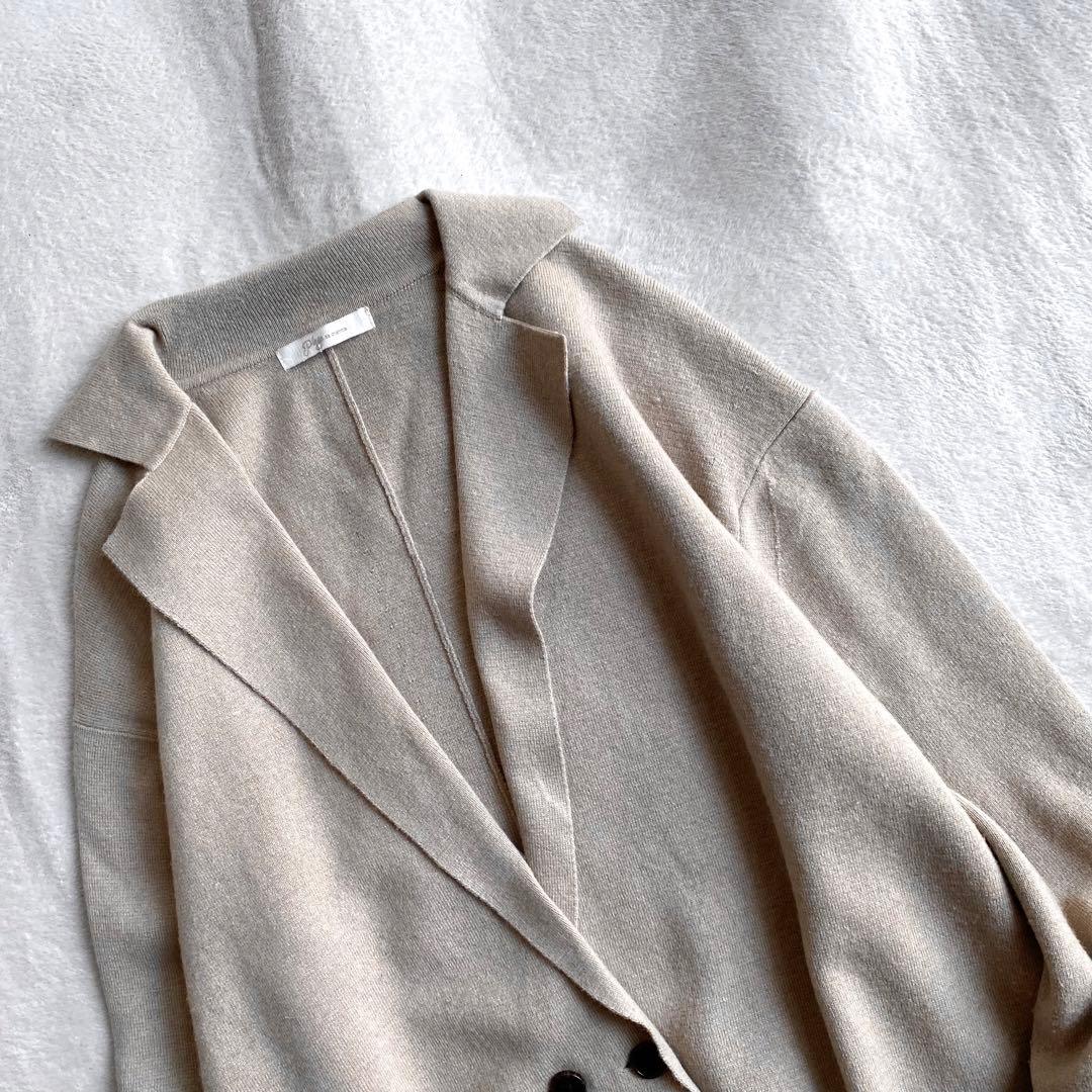 【定価3万✨】Plage カシミヤ混　ミラノリブニットジャケット　近年　ベージュ