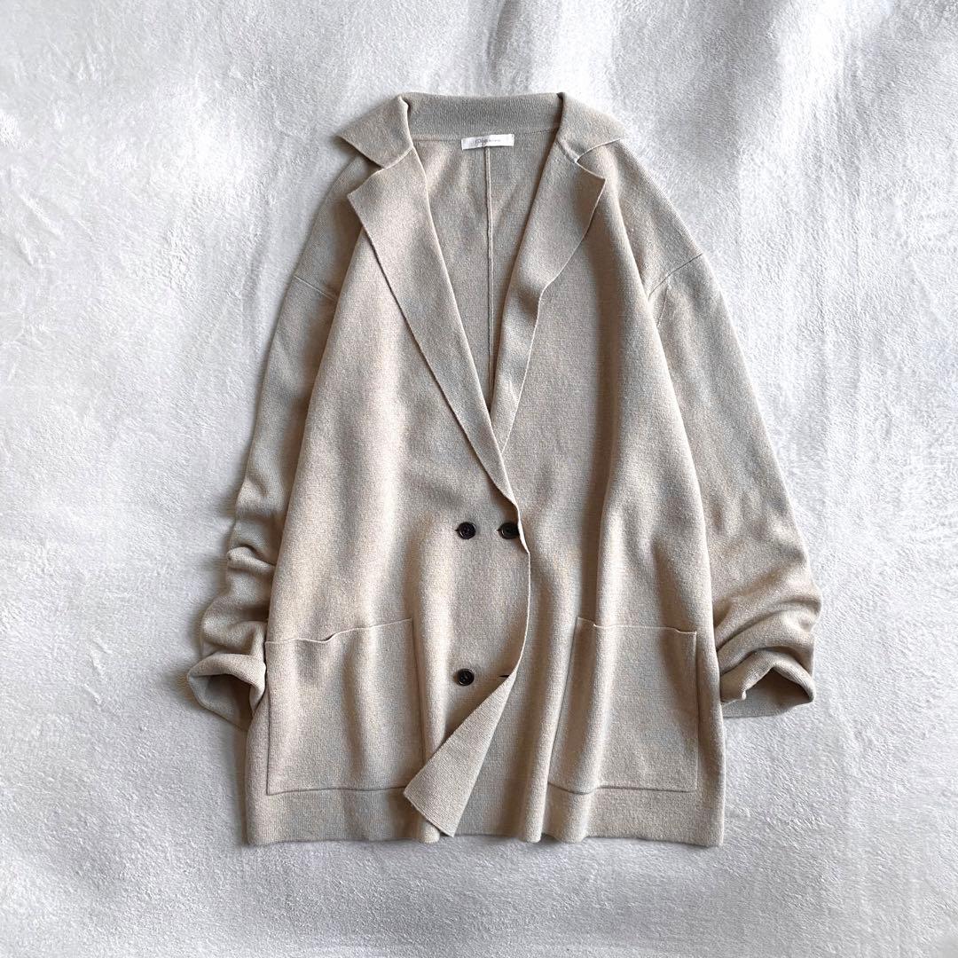 【定価3万✨】Plage カシミヤ混　ミラノリブニットジャケット　近年　ベージュ
