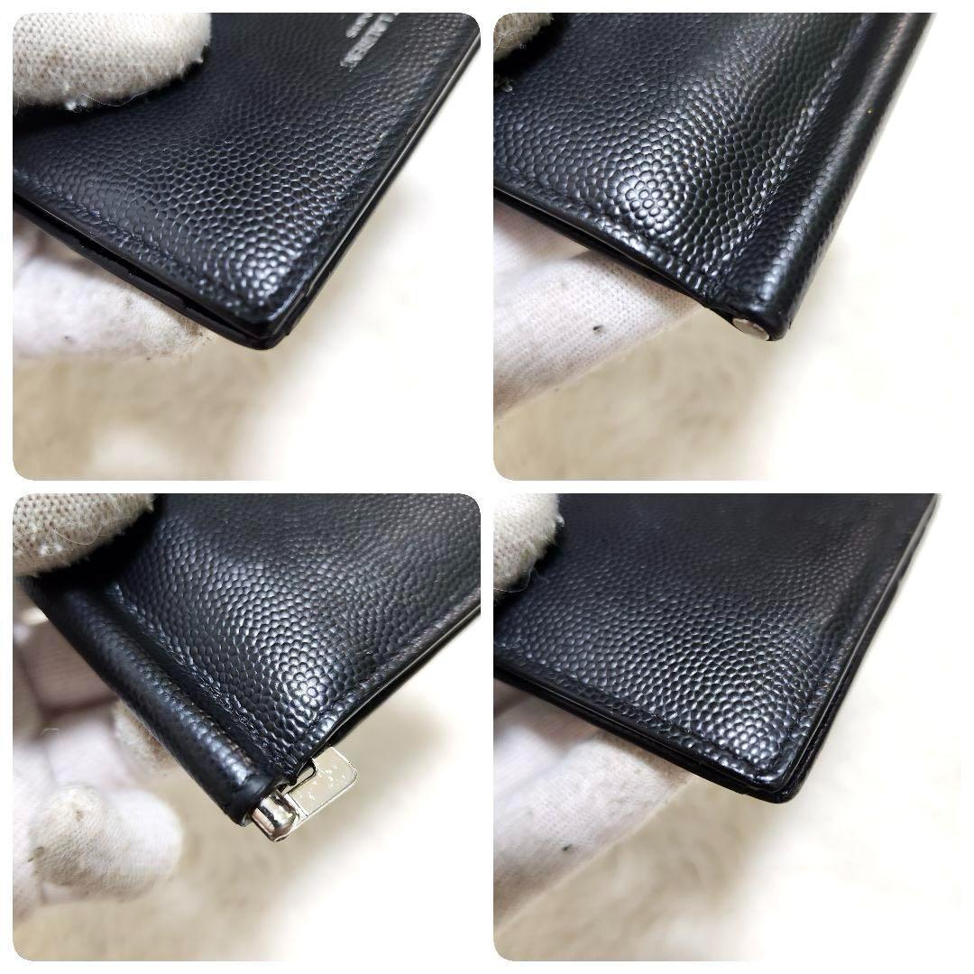 ✨極美品✨サンローラン　マネークリップ　キャビアスキン　ブラック　レザー　黒