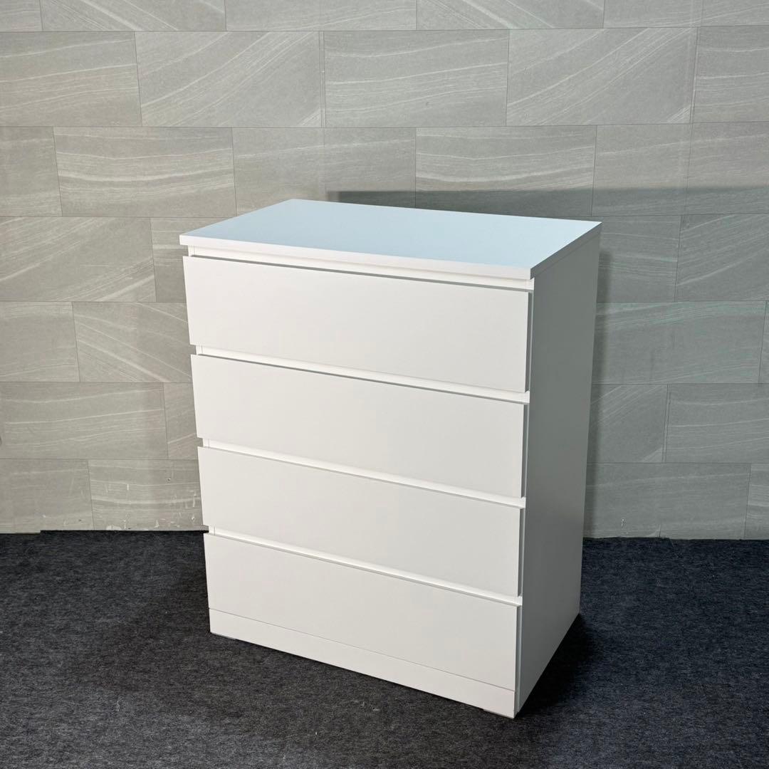 IKEA チェスト 4段 マルム シンプル タンス 格安 ホワイト d3545