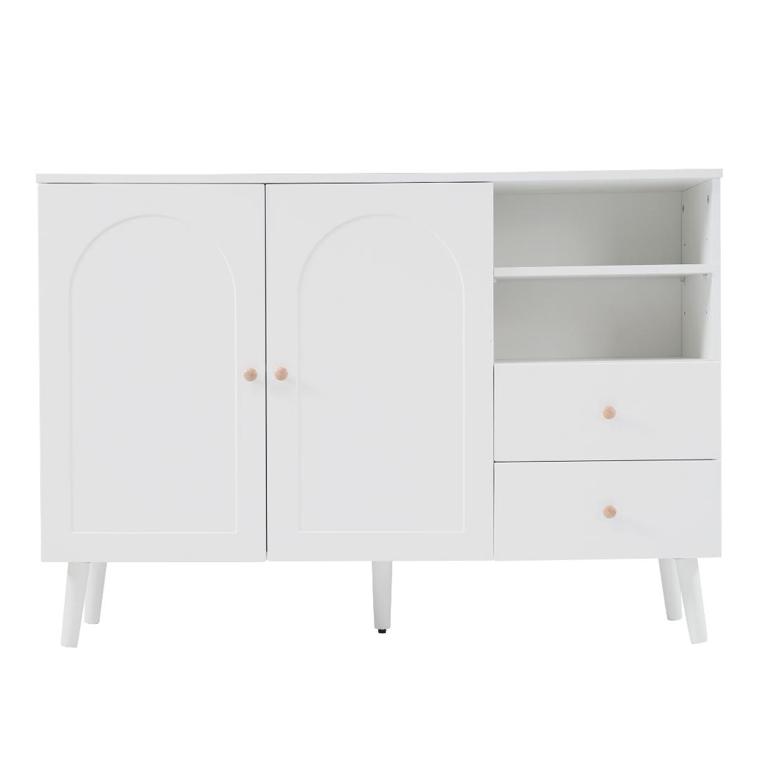 限定価格！キャビネット サイドボード コンパクトリビングボード　WHITE
