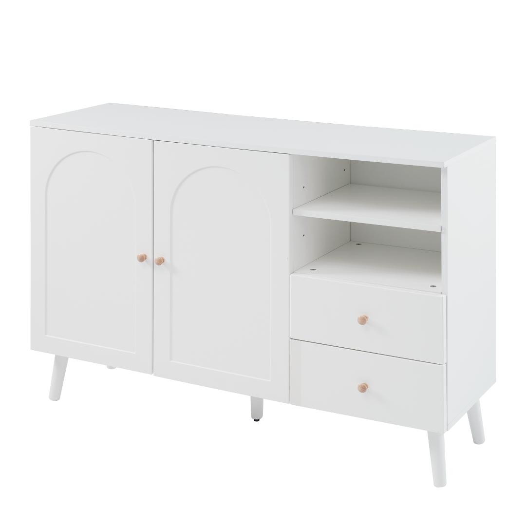 限定価格！キャビネット サイドボード コンパクトリビングボード　WHITE