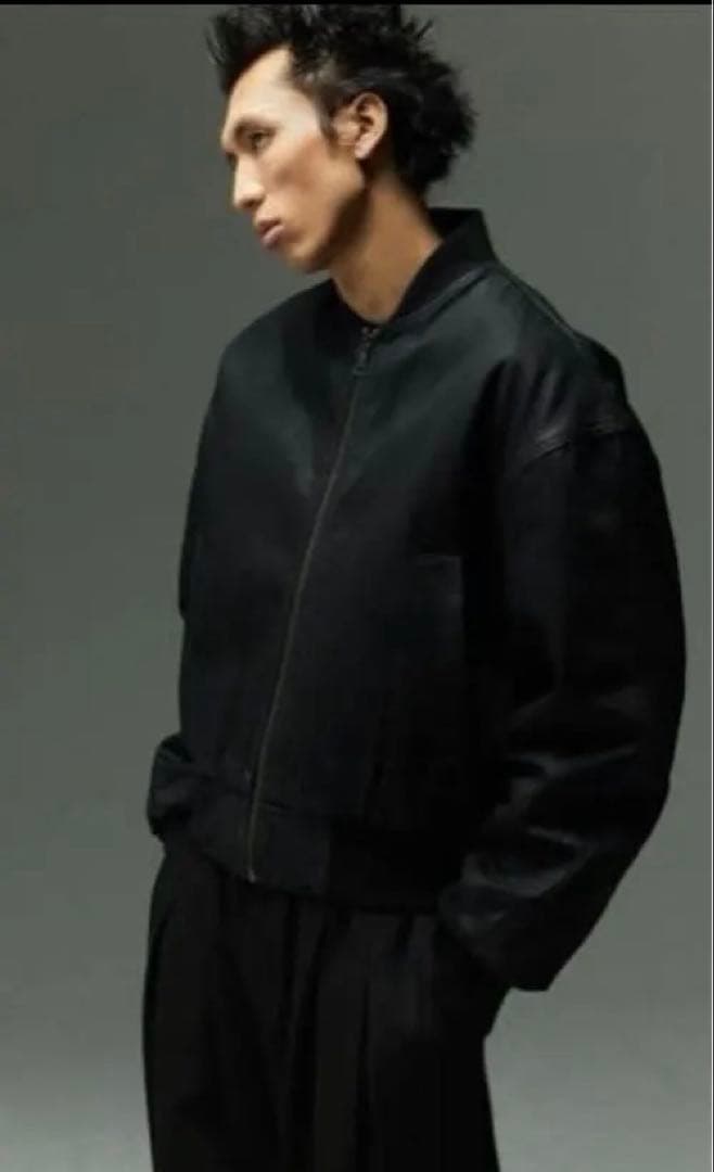 ジャケット・アウター WAXED LOGO BOMBER - BLACK