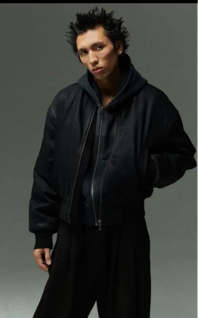 ジャケット・アウター WAXED LOGO BOMBER - BLACK