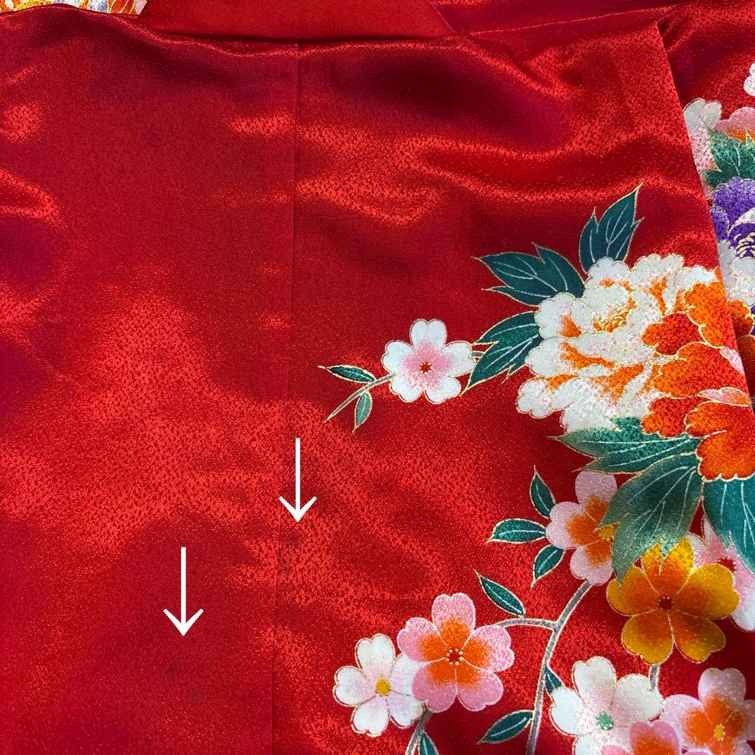 専用　7歳 七五三 着物帯セット 赤系& 和風髪飾り