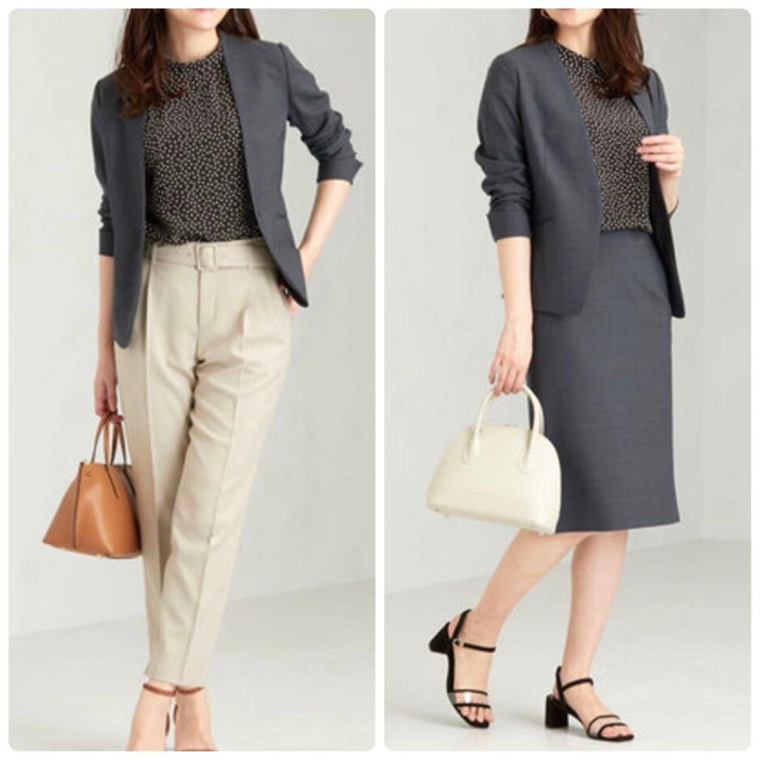 洗える✨3XL・4L グリーンレーベルリラクシング ノーカラー ジャケット 46