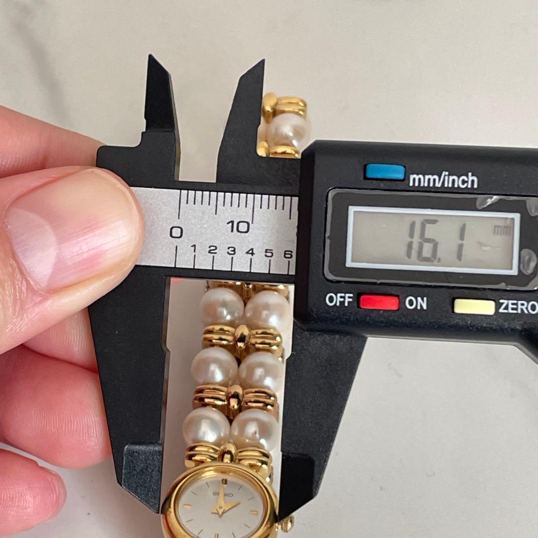 稼動品　希少　美品　SEIKO セイコー　パールブレスレット　ゴールド　腕時計