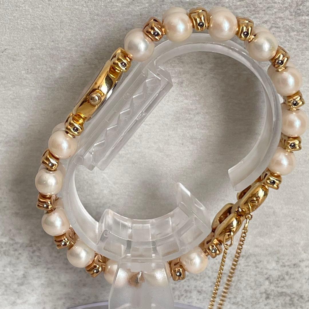 稼動品　希少　美品　SEIKO セイコー　パールブレスレット　ゴールド　腕時計