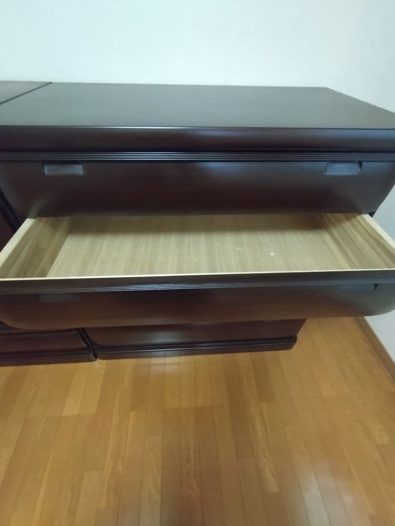 ダークブラウン 5段チェスト 扉付き収納桐タンス着物収納