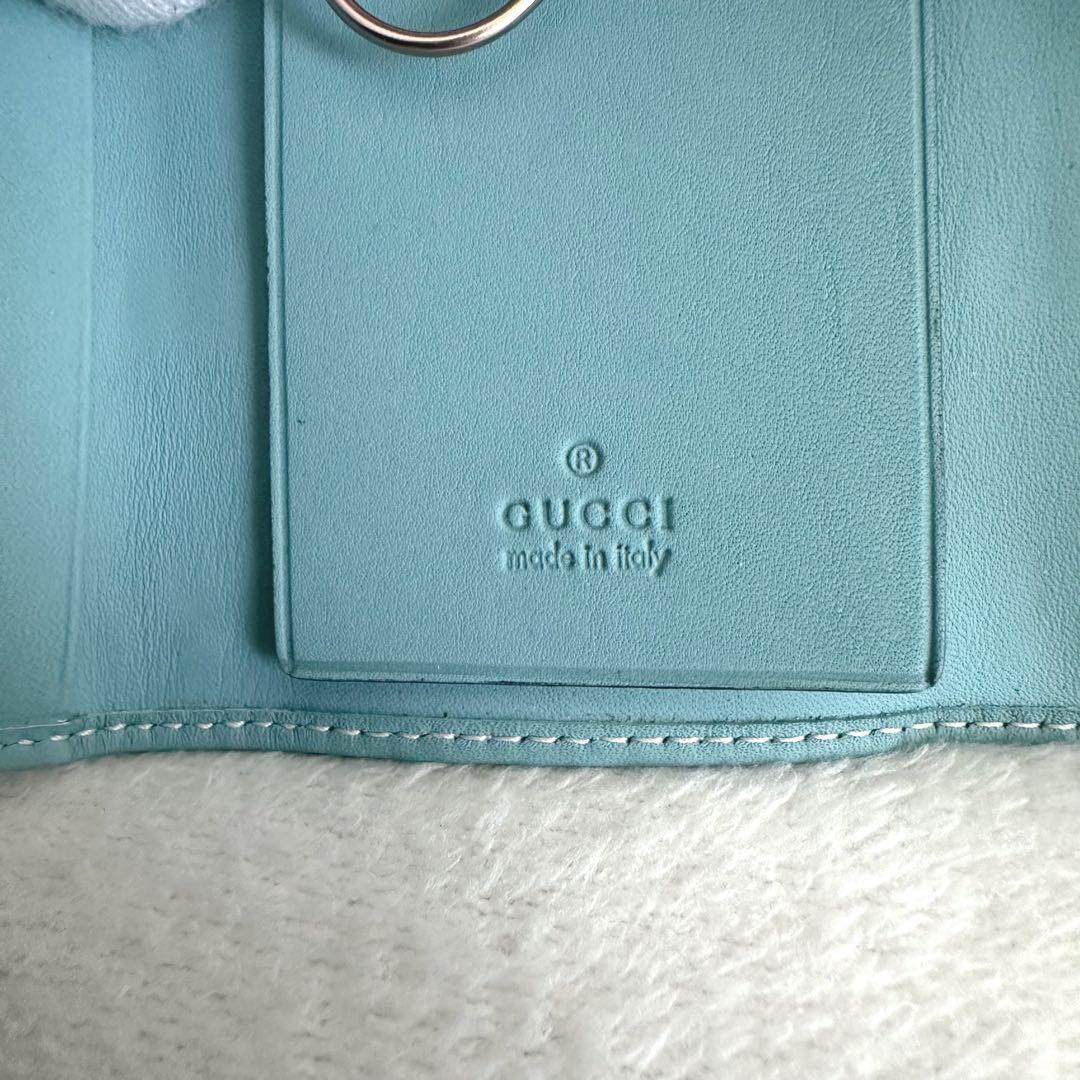 【極美品】グッチ　キーケース　GG柄　6連　レザー　スタッズ　ジャガード　箱付き