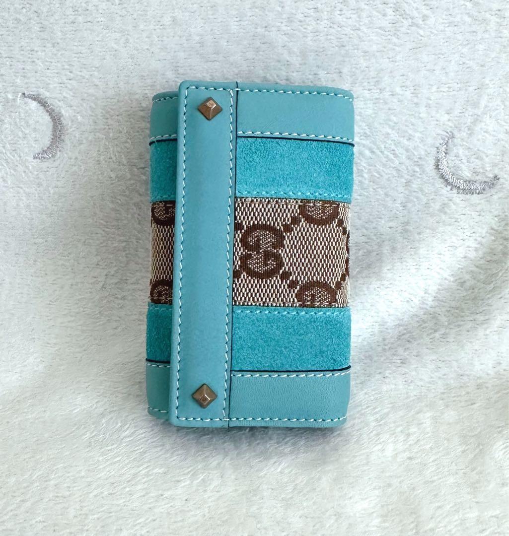 【極美品】グッチ　キーケース　GG柄　6連　レザー　スタッズ　ジャガード　箱付き