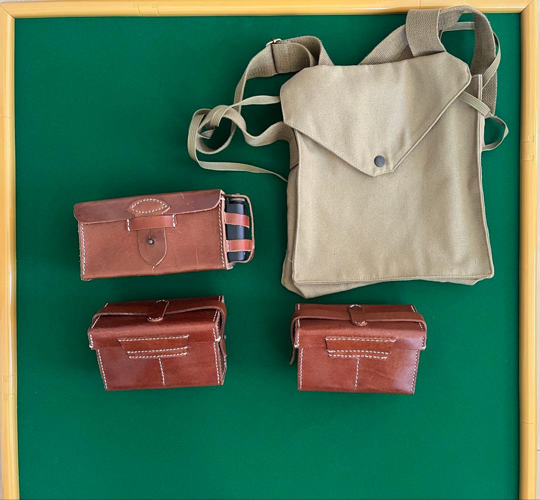 日本軍　弾薬盒　油缶付き　民間用防毒面嚢　セット　レプリカ　複製品　WW2