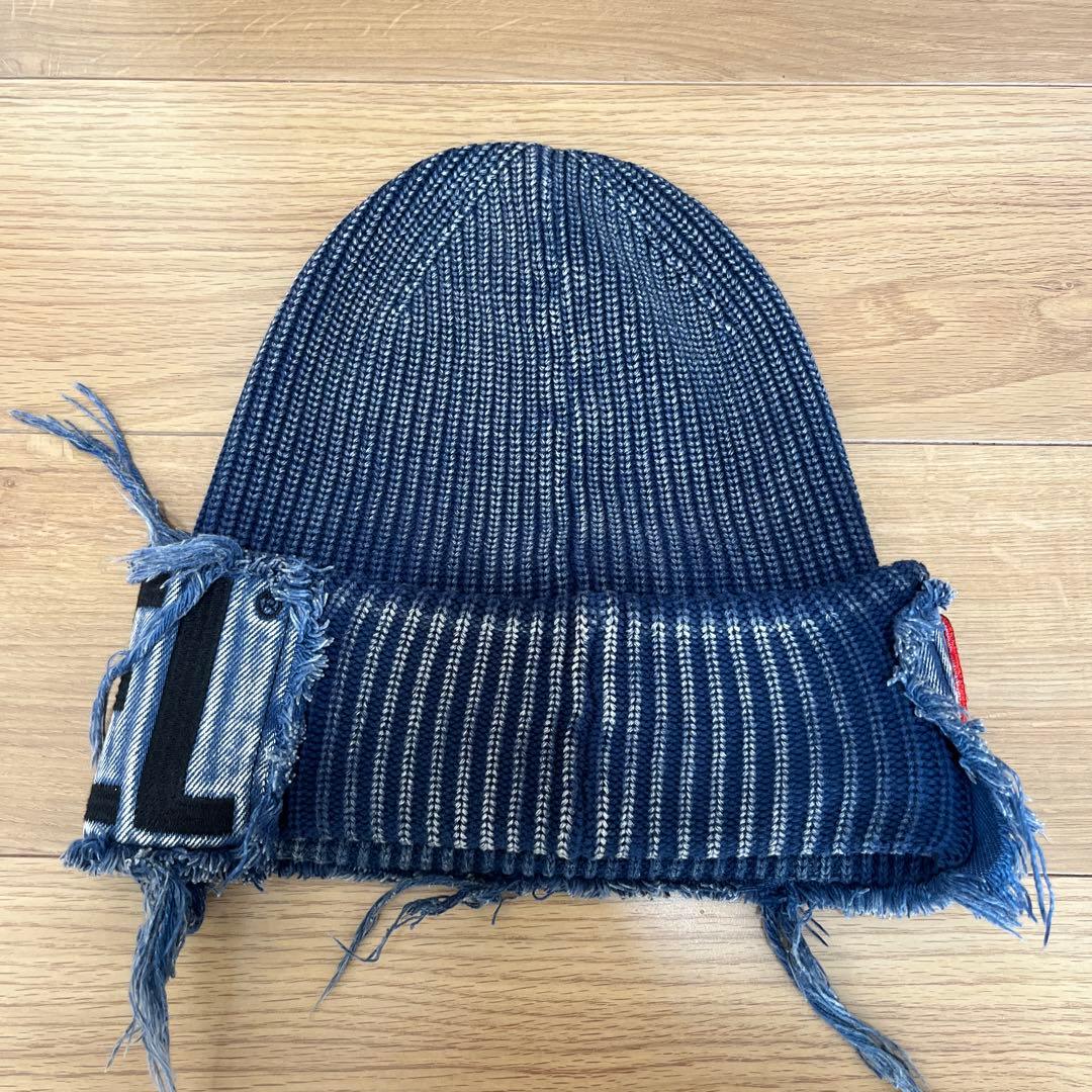 DIESEL フリンジ付きニット帽 リブニットキャップ「K-FROK」