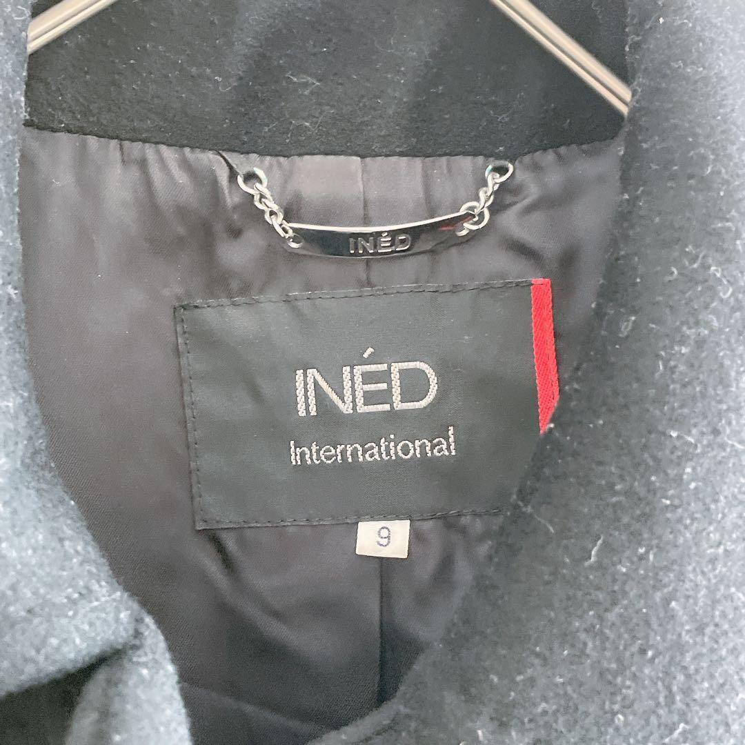 美品 INED カシミヤ100% ロングコート 黒 9 S~M