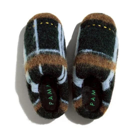 ブラウン / 3 SUBU × PAMM 透明な空気のチェックニット