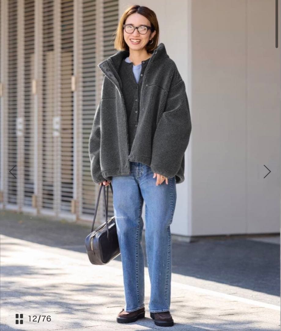 FRAMeWORK ウールボアスタンドブルゾン　グレー　38