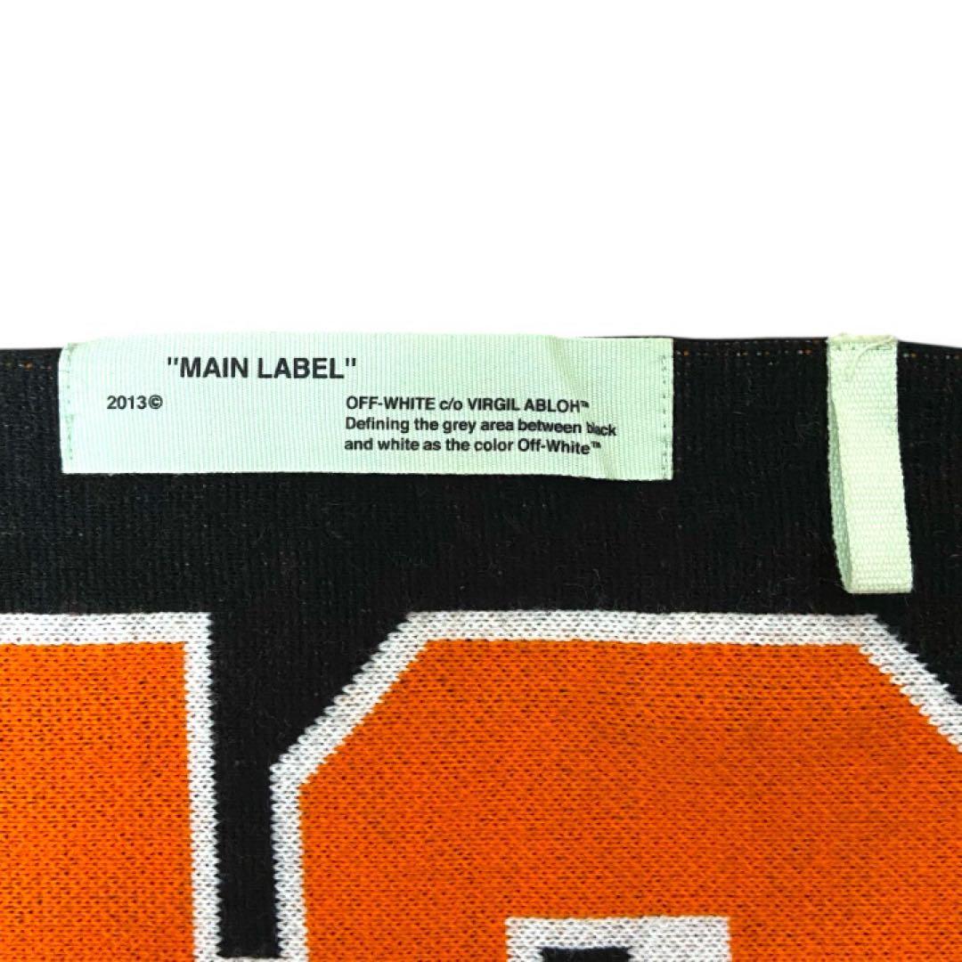 【美品・リバーシブル】Off-White オフホワイト マフラー 黒 オレンジ