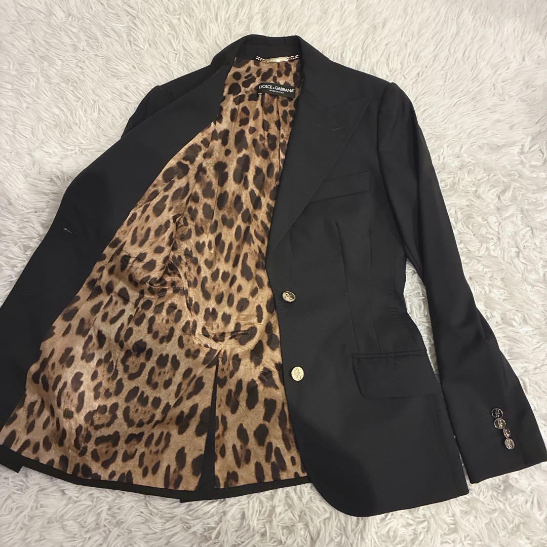 DOLCE&GABBANA テーラードジャケット レオパード 金ボタン