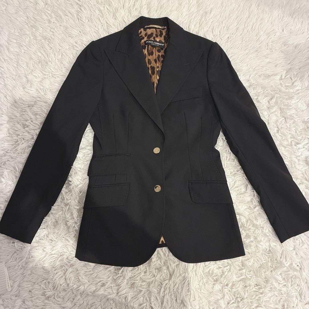 DOLCE&GABBANA テーラードジャケット レオパード 金ボタン