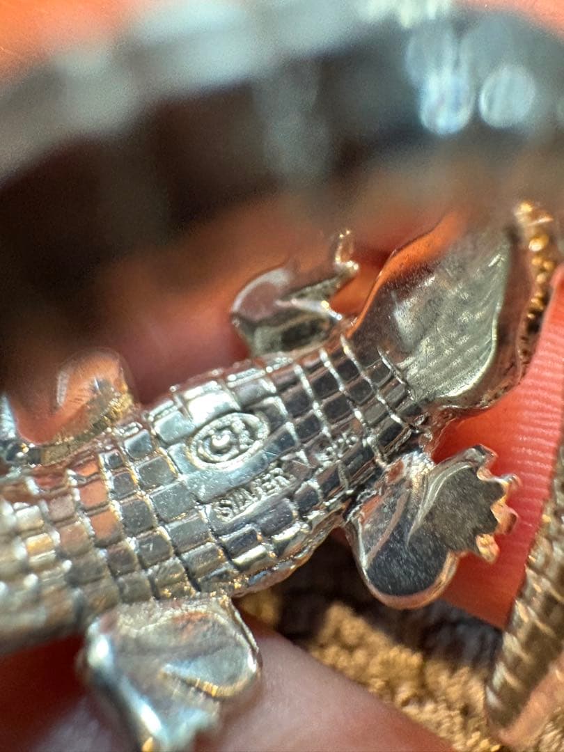 ミソラ　シルバー製 ワニ型　クロコ財布