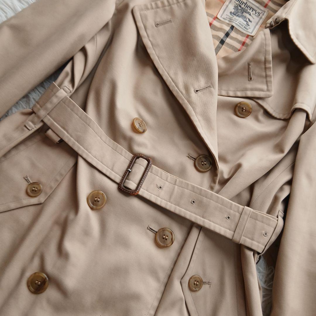 【BURBERRY】ヴィンテージ　ノバチェック　ロングトレンチコート　ベージュ