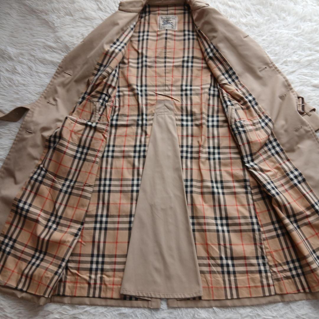 【BURBERRY】ヴィンテージ　ノバチェック　ロングトレンチコート　ベージュ