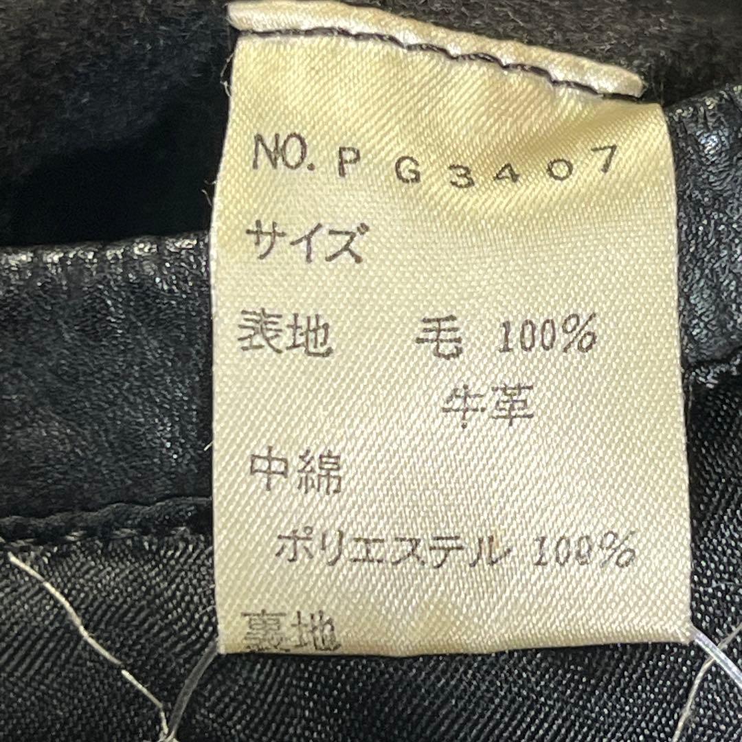 90s PAZZO CLUB スタジャン　袖レザー　刺繍　L相当　グリーン　黒