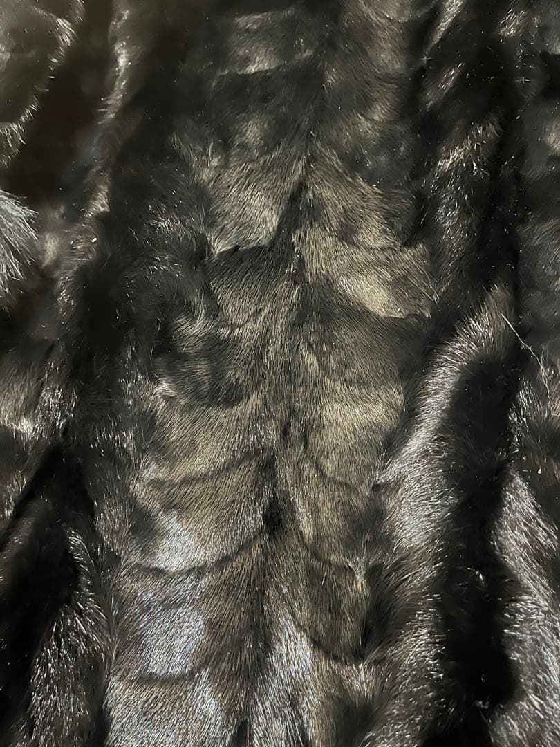 ミンクロングコート フォックスファー襟・袖付きfur coat海外商品