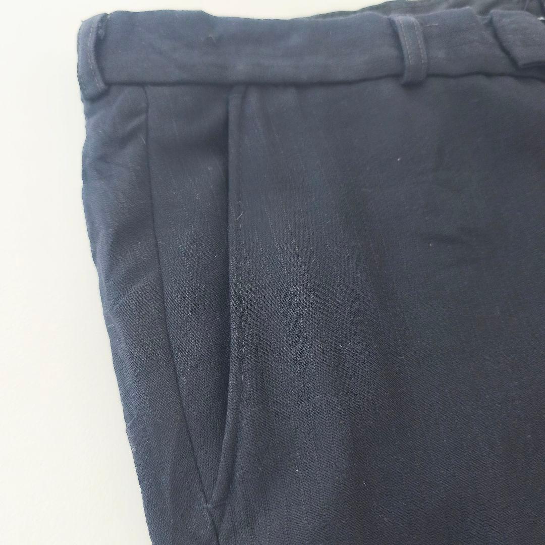 70s 80s ドイツ　ユーロヴィンテージ　ストライプ　スラックス　ブラック