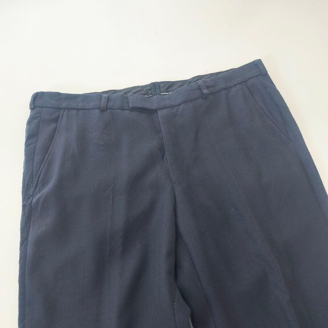 70s 80s ドイツ　ユーロヴィンテージ　ストライプ　スラックス　ブラック